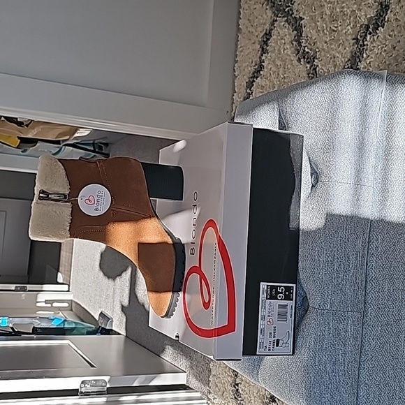 Blonde Camel Suede Waterproof Bootie - Picture 5 of 7